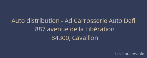 Auto distribution - Ad Carrosserie Auto Defi