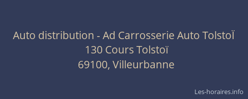 Auto distribution - Ad Carrosserie Auto TolstoÏ