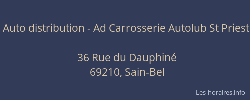 Auto distribution - Ad Carrosserie Autolub St Priest
