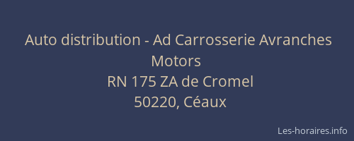 Auto distribution - Ad Carrosserie Avranches Motors
