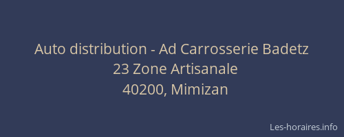 Auto distribution - Ad Carrosserie Badetz
