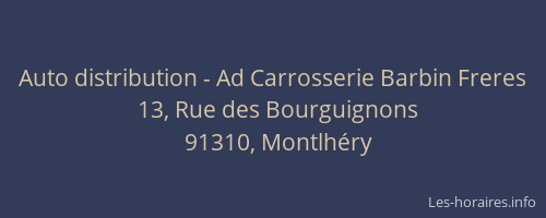 Auto distribution - Ad Carrosserie Barbin Freres