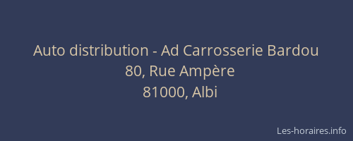 Auto distribution - Ad Carrosserie Bardou