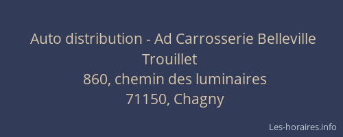Auto distribution - Ad Carrosserie Belleville Trouillet