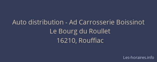 Auto distribution - Ad Carrosserie Boissinot
