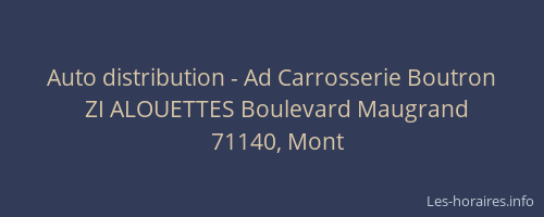 Auto distribution - Ad Carrosserie Boutron