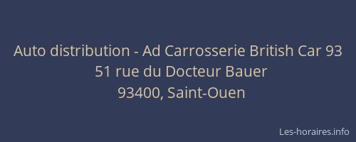 Auto distribution - Ad Carrosserie British Car 93