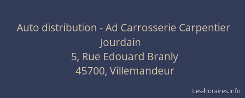 Auto distribution - Ad Carrosserie Carpentier Jourdain