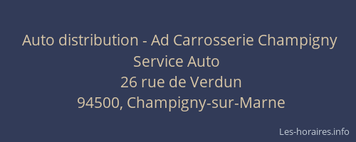 Auto distribution - Ad Carrosserie Champigny Service Auto