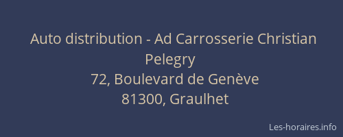 Auto distribution - Ad Carrosserie Christian Pelegry