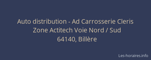 Auto distribution - Ad Carrosserie Cleris