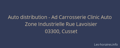 Auto distribution - Ad Carrosserie Clinic Auto
