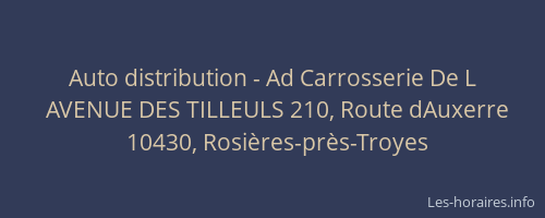 Auto distribution - Ad Carrosserie De L