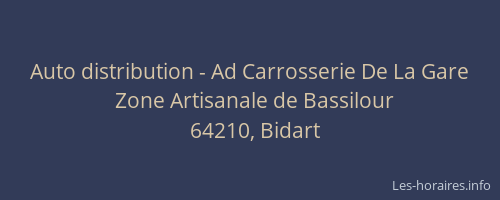 Auto distribution - Ad Carrosserie De La Gare