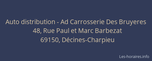 Auto distribution - Ad Carrosserie Des Bruyeres