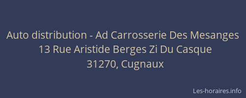 Auto distribution - Ad Carrosserie Des Mesanges