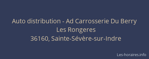 Auto distribution - Ad Carrosserie Du Berry