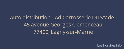 Auto distribution - Ad Carrosserie Du Stade