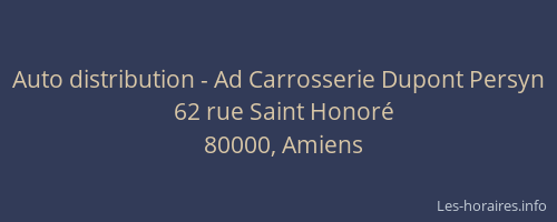 Auto distribution - Ad Carrosserie Dupont Persyn