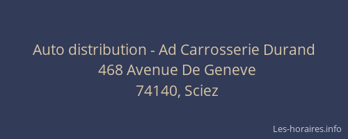 Auto distribution - Ad Carrosserie Durand