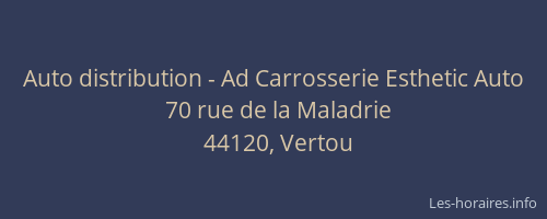 Auto distribution - Ad Carrosserie Esthetic Auto