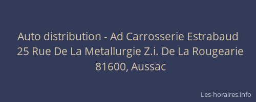 Auto distribution - Ad Carrosserie Estrabaud