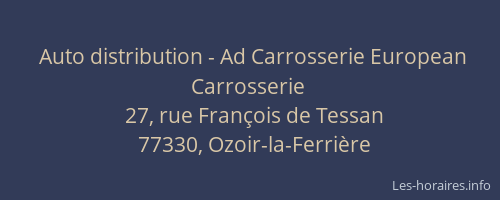 Auto distribution - Ad Carrosserie European Carrosserie