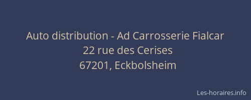 Auto distribution - Ad Carrosserie Fialcar
