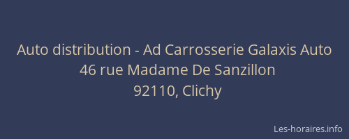 Auto distribution - Ad Carrosserie Galaxis Auto