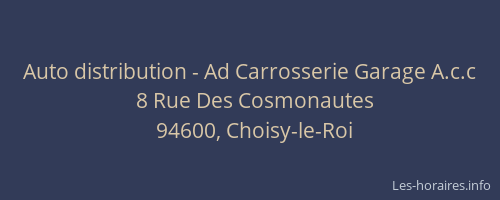 Auto distribution - Ad Carrosserie Garage A.c.c