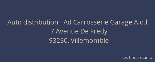 Auto distribution - Ad Carrosserie Garage A.d.l