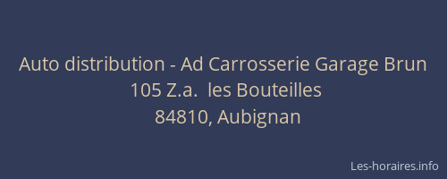 Auto distribution - Ad Carrosserie Garage Brun