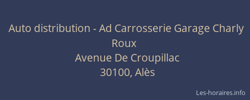 Auto distribution - Ad Carrosserie Garage Charly Roux