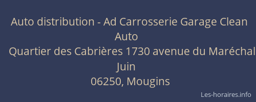 Auto distribution - Ad Carrosserie Garage Clean Auto
