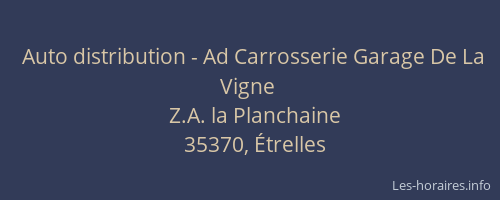 Auto distribution - Ad Carrosserie Garage De La Vigne