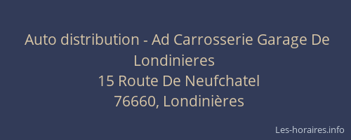 Auto distribution - Ad Carrosserie Garage De Londinieres