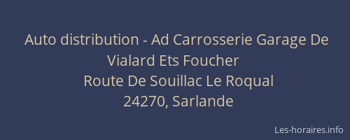 Auto distribution - Ad Carrosserie Garage De Vialard Ets Foucher