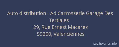 Auto distribution - Ad Carrosserie Garage Des Tertiales