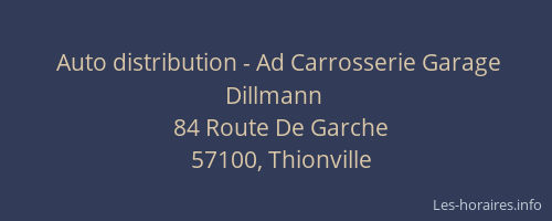 Auto distribution - Ad Carrosserie Garage Dillmann