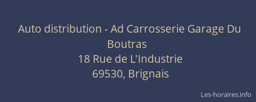 Auto distribution - Ad Carrosserie Garage Du Boutras