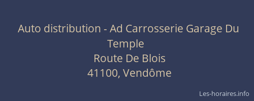 Auto distribution - Ad Carrosserie Garage Du Temple