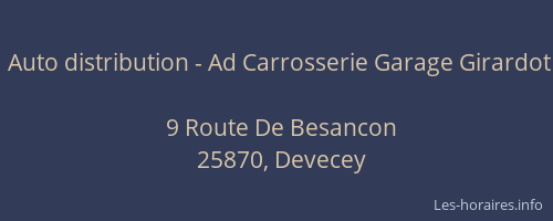 Auto distribution - Ad Carrosserie Garage Girardot