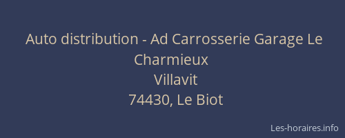 Auto distribution - Ad Carrosserie Garage Le Charmieux