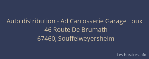 Auto distribution - Ad Carrosserie Garage Loux