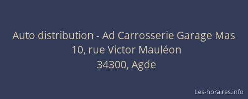 Auto distribution - Ad Carrosserie Garage Mas