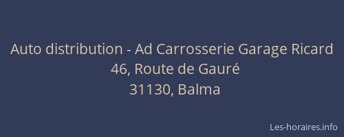 Auto distribution - Ad Carrosserie Garage Ricard