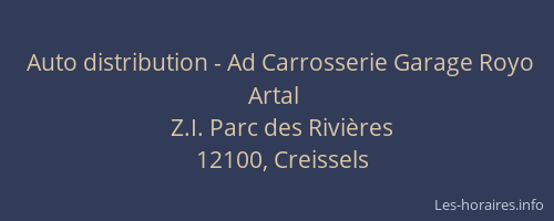 Auto distribution - Ad Carrosserie Garage Royo Artal