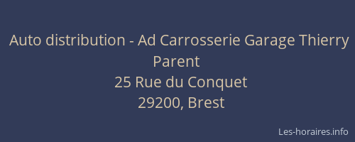 Auto distribution - Ad Carrosserie Garage Thierry Parent