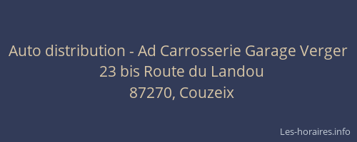 Auto distribution - Ad Carrosserie Garage Verger