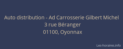 Auto distribution - Ad Carrosserie Gilbert Michel